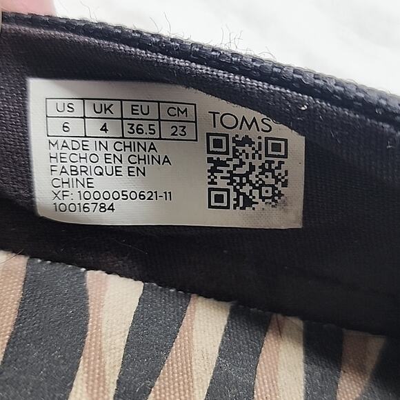 TOMS ALPARGATA LUG BLACK HEAVY CANVAS HEAVY DUTY THICK CHUNKY SOLES LADIES 6 GUC - Picture 14 of 16